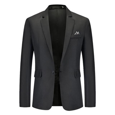 Men's Blazer – Tailored Slim Fit – Breathable Blend – Single Button – Flap Pockets