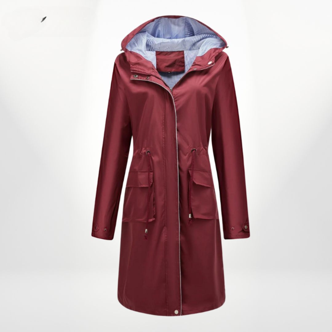 Women's waterproof over knee trench coat