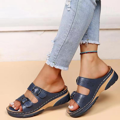 Women’s Sandals – Ergonomic Slip-On – Adjustable Buckle Straps – Breathable Comfort
