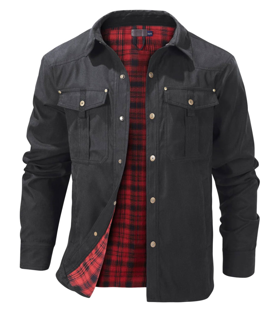 Men's casual flannel jacket