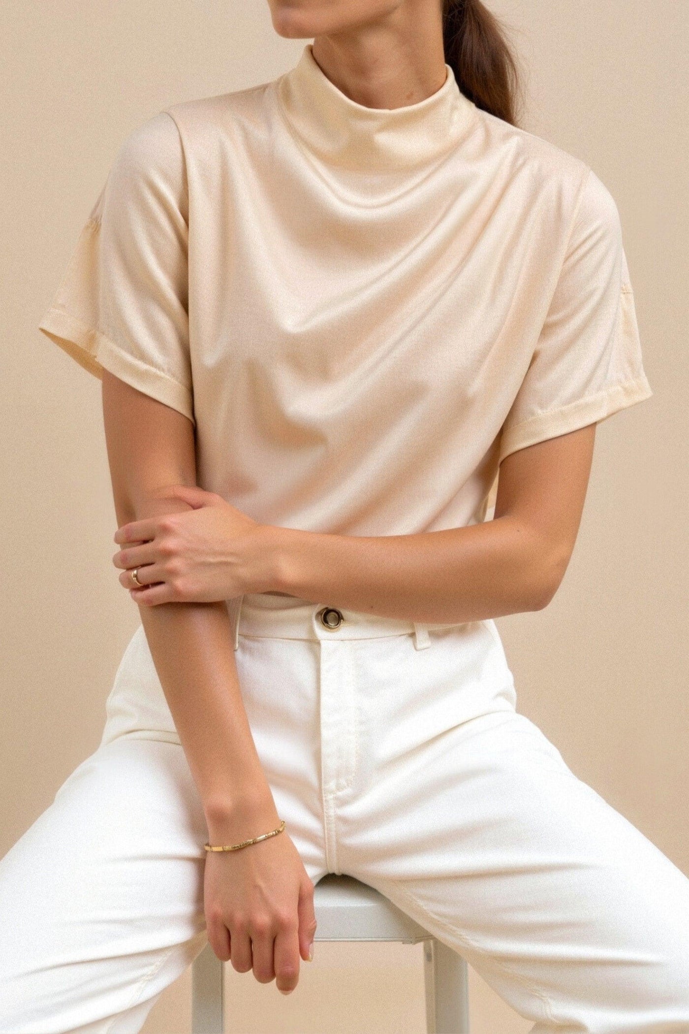 Oversized Cut-Out T-Shirt for Women - Casual Loose Fit