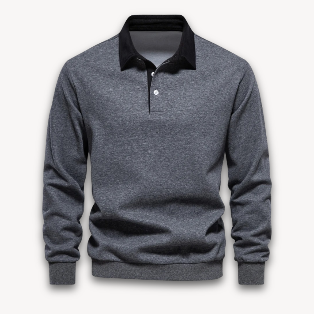 Men’s Polo Sweater – Soft Fabric – Regular Fit – Long Sleeve Knit Casual Top