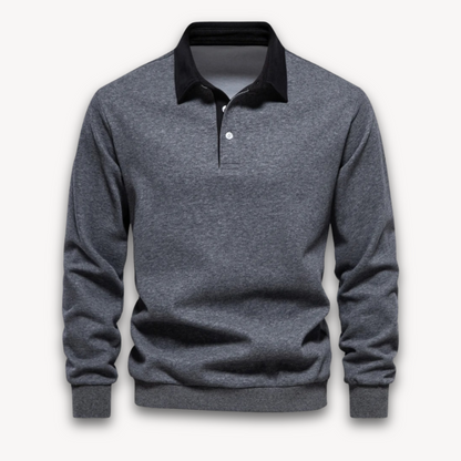 Men’s Polo Sweater – Soft Fabric – Regular Fit – Long Sleeve Knit Casual Top