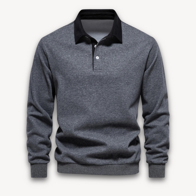 Men’s Polo Sweater – Soft Fabric – Regular Fit – Long Sleeve Knit Casual Top