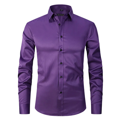 Men's slim fit shirt with contrast buttons long sleeves