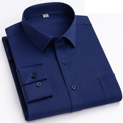 Men's classic shirt with chest pocket long sleeves