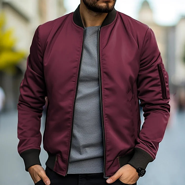 Men's classic zip-up casual outdoor jacket