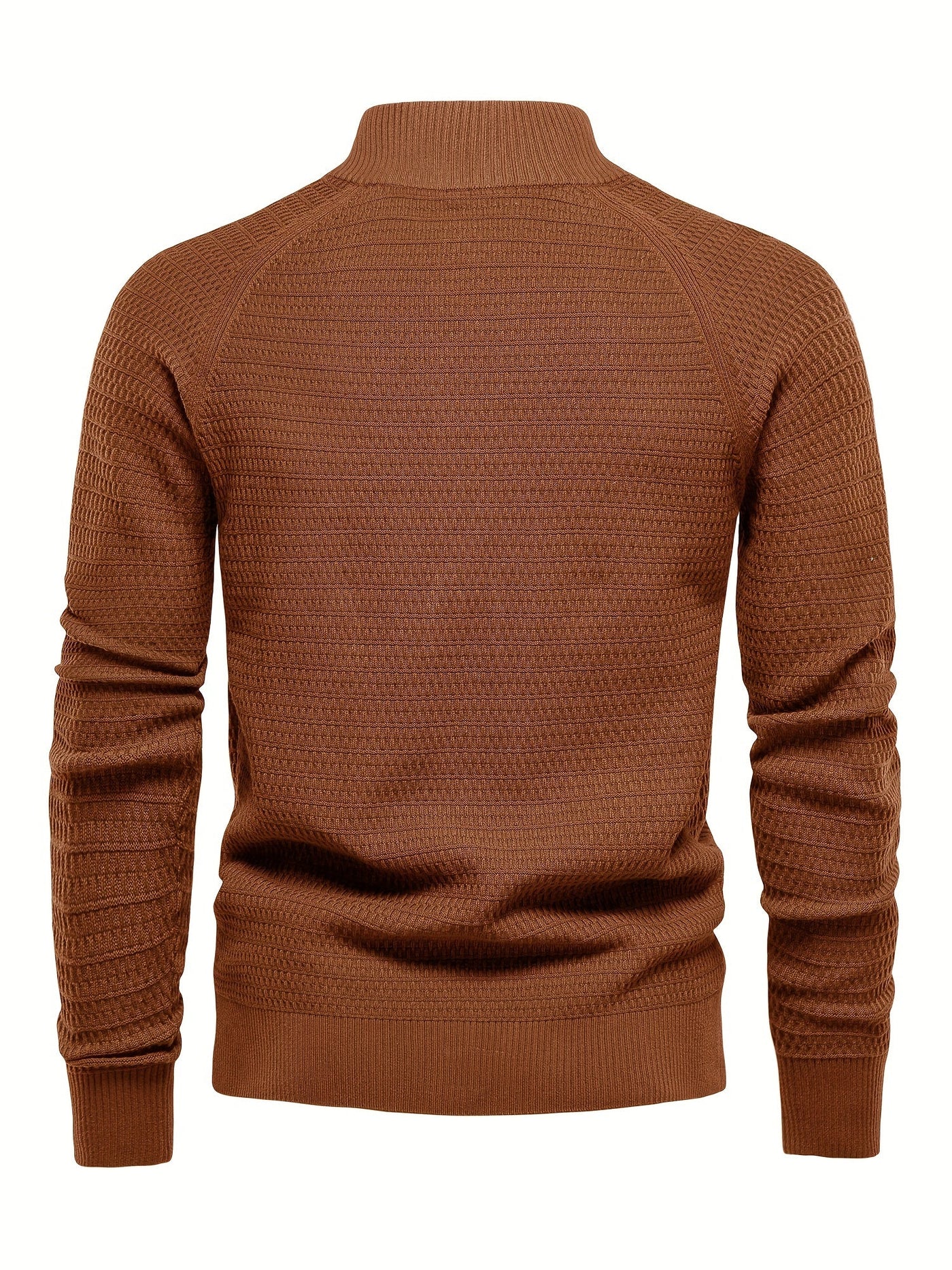 Men's stand collar buttoned dress sheared sweater