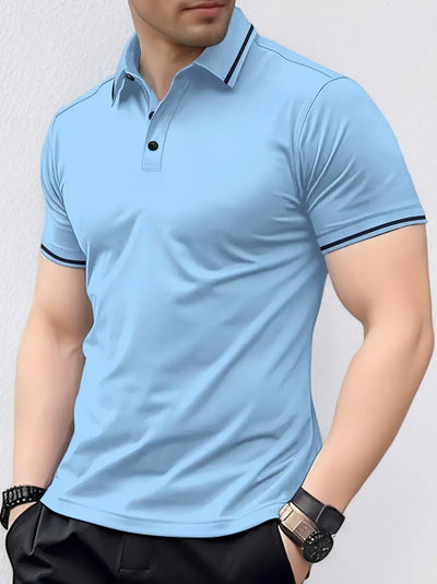 Men’s Polo Shirt - Breathable Cotton Blend - Slim Fit - Short Sleeve Classic Style