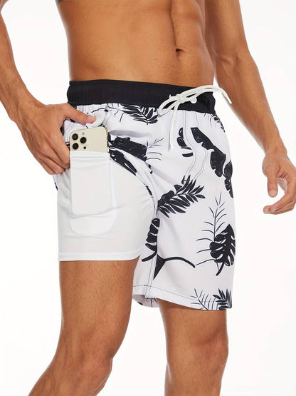 Men’s Beach Shorts – Relaxed Fit – Quick-Dry Breathable Blend – Inner Liner – Pockets