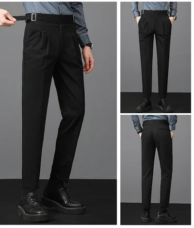 Men's slim fit formal ankle pants