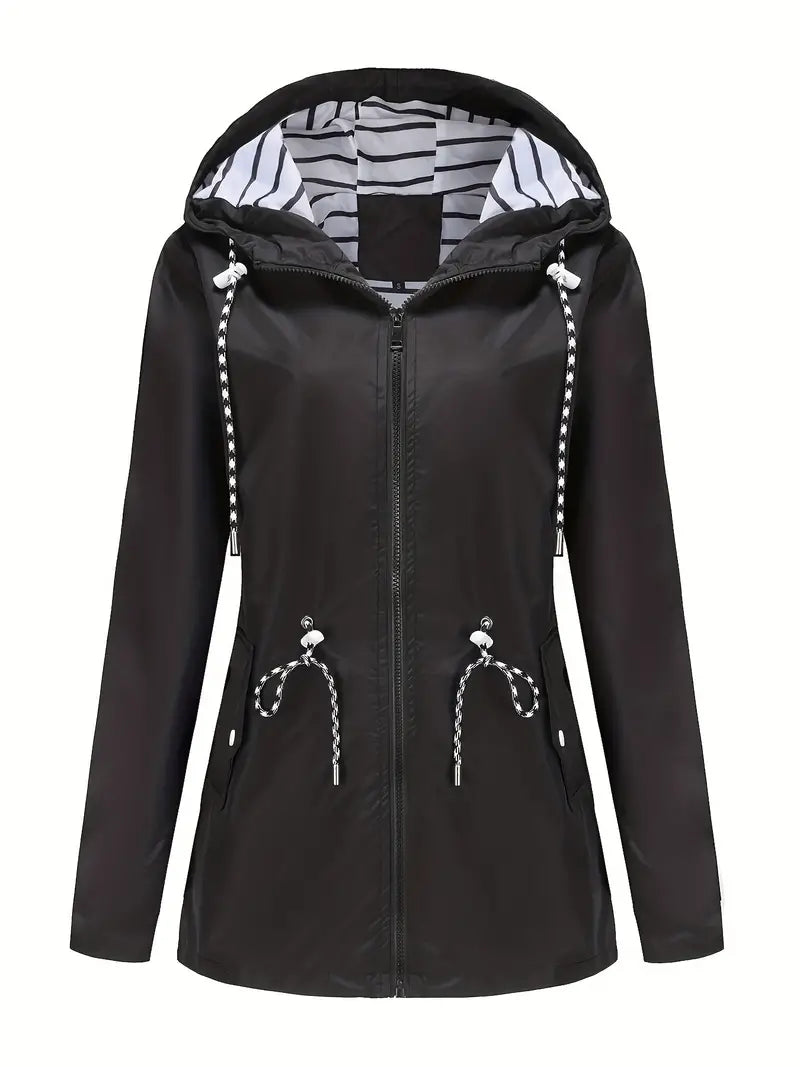 Women’s Rain Jacket – Waterproof – Tailored Fit – Hooded Design