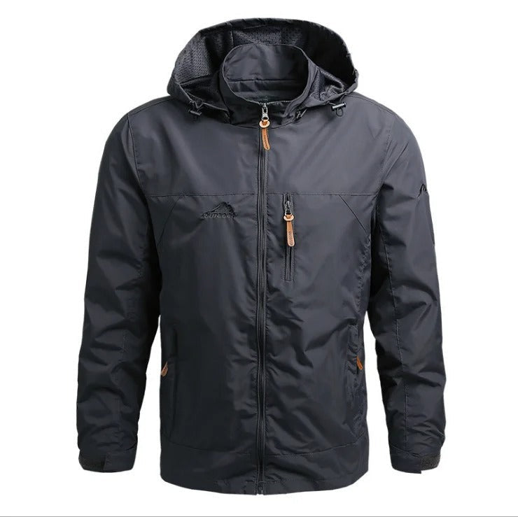 Waterproof hooded windbreaker jacket for men