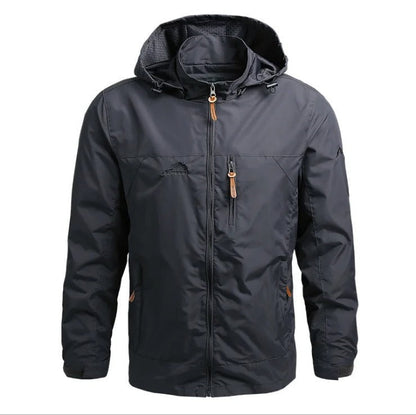 Waterproof hooded windbreaker jacket for men