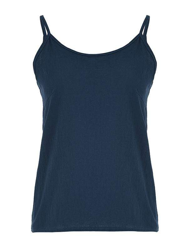 Women's spaghetti strap linen blend top