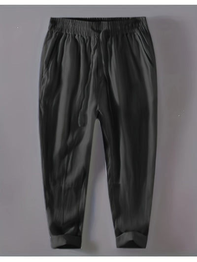 Men’s Loose Fit Trousers - Lightweight Fabric - Elastic Waist - Breathable Casual Wear