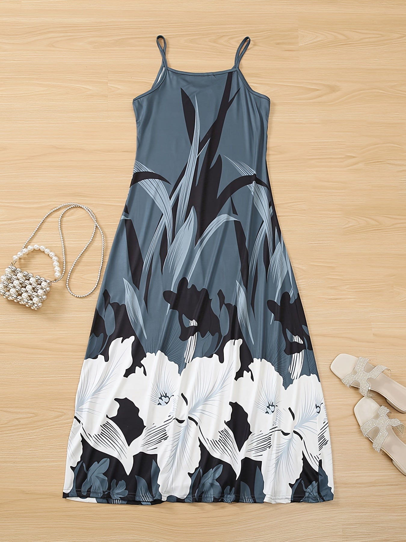 Floral Print Spaghetti Strap Dress for Women - All Season Wear