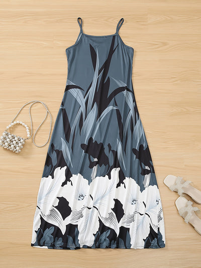 Floral Print Spaghetti Strap Dress for Women - All Season Wear