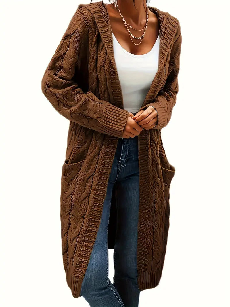 Women's cozy hooded cardigan