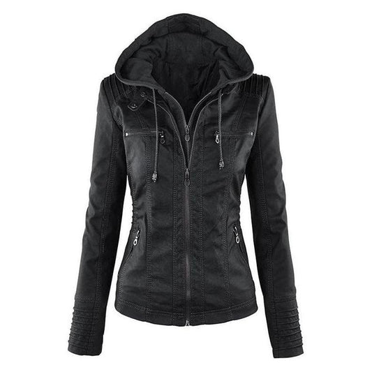 Women's hooded zip-up jacket