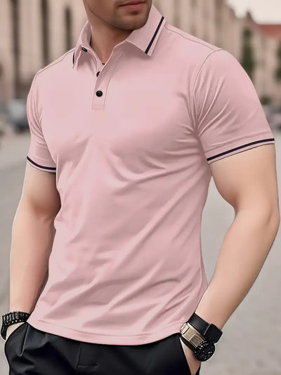 Men’s Polo Shirt - Breathable Cotton Blend - Slim Fit - Short Sleeve Classic Style