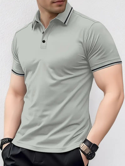 Men’s Polo Shirt - Breathable Cotton Blend - Slim Fit - Short Sleeve Classic Style