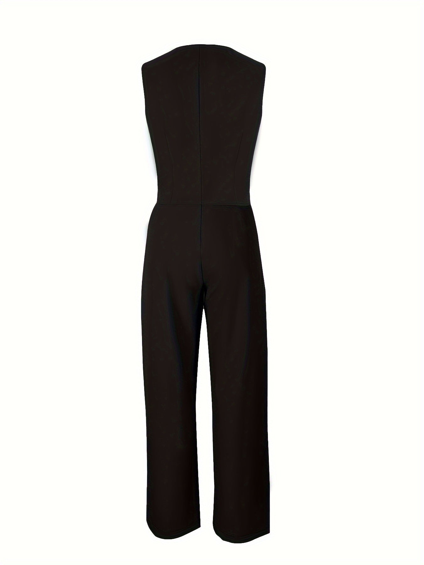 Women's Tailored Two-Piece Suit - Fitted Vest & High-Waisted Wide-Leg Trousers