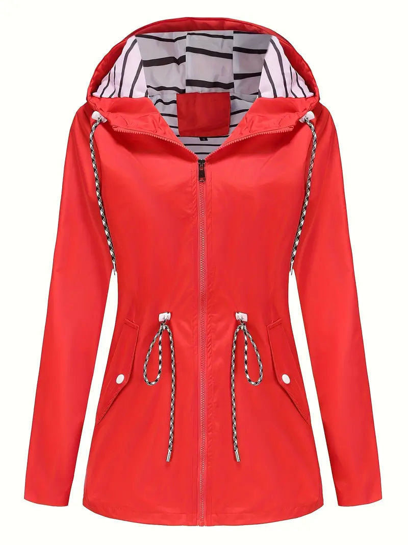 Women’s Rain Jacket – Waterproof – Tailored Fit – Hooded Design