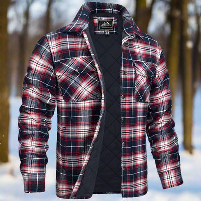 Men’s Shirt Jacket – Flannel Quilted – Relaxed Fit – Snap Front – Chest Pockets
