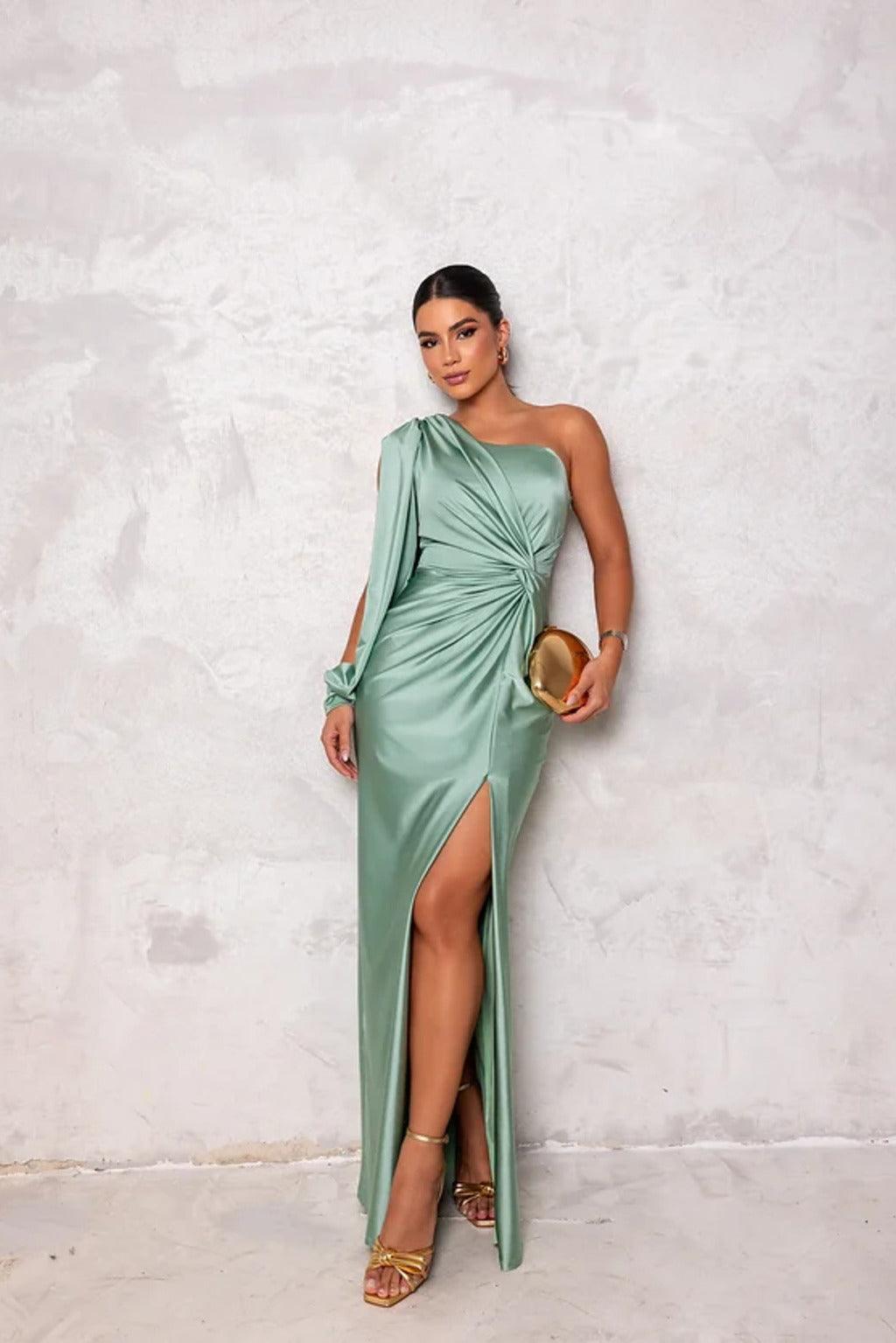 Elegant Satin Evening Dress for Women