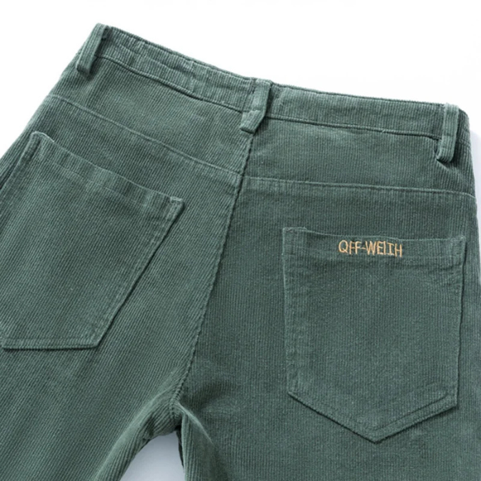 Men's corduroy pants with fleece lining and warm insulation