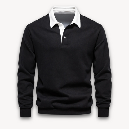 Men’s Polo Sweater – Soft Fabric – Regular Fit – Long Sleeve Knit Casual Top