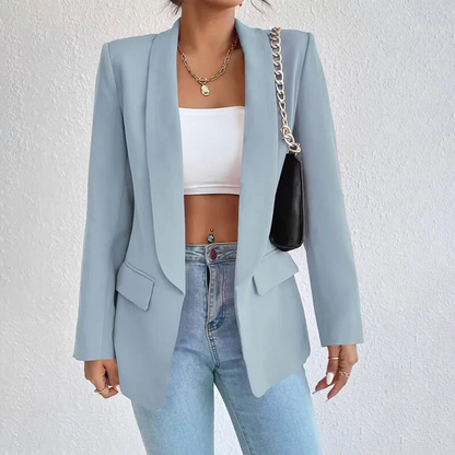 Women’s Blazer – Tailored Fit – Notched Lapel – Single Button – Flap Pockets