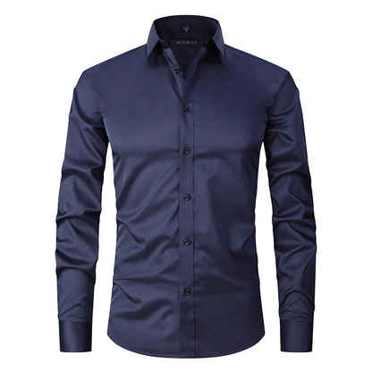 Men's slim fit shirt with contrast buttons long sleeves