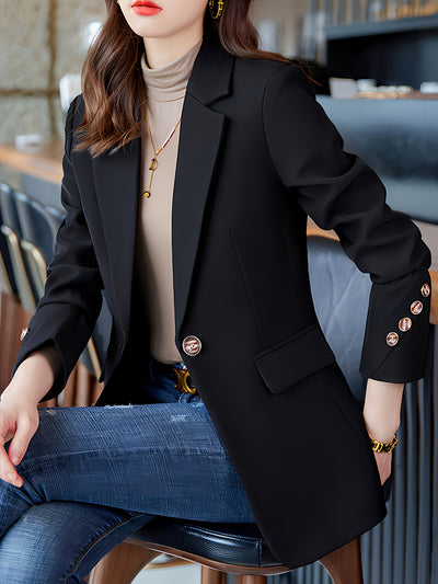 Single-breasted tailored blazer for women