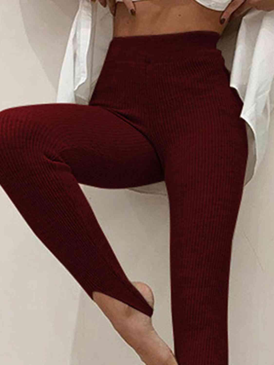 Ribbed Mid-Waist Leggings for Women