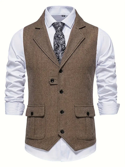 Men's herringbone single-breasted blazer