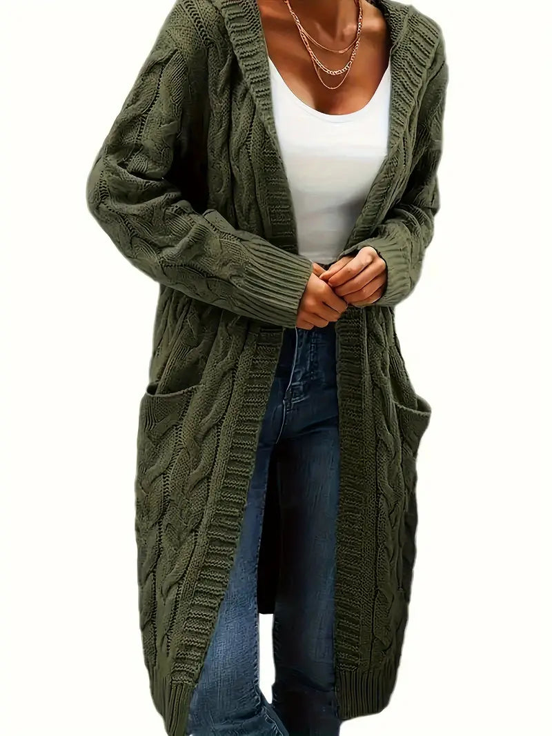 Women's cozy hooded cardigan