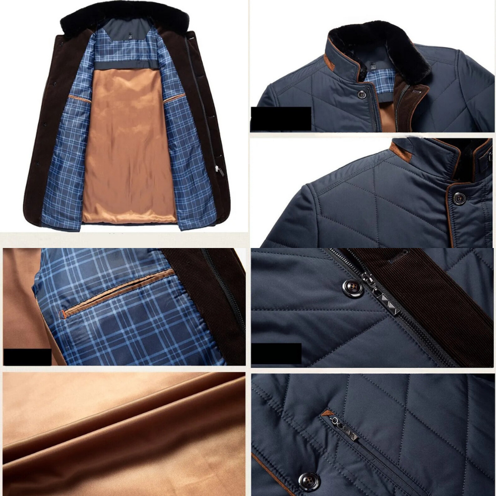 Men's winter jacket with cropped collar