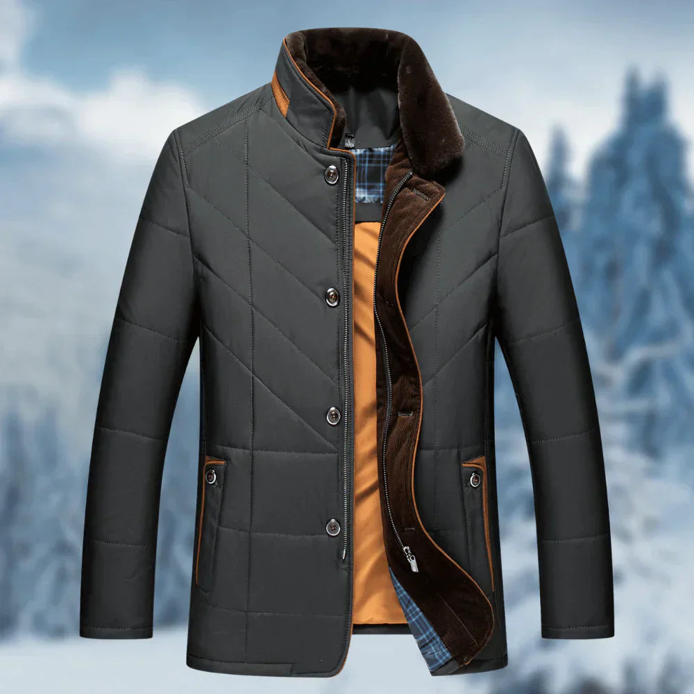 Men's winter jacket with cropped collar