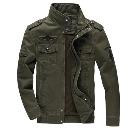 Men's military style jacket for men with stand up collar