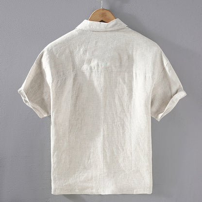 Men’s Short-Sleeve Button-Up Shirt - Breathable Blend - Relaxed Fit