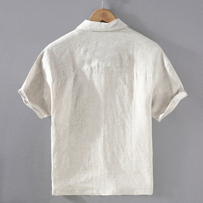 Men’s Short-Sleeve Button-Up Shirt - Breathable Blend - Relaxed Fit