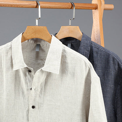 Men’s Short-Sleeve Button-Up Shirt - Breathable Blend - Relaxed Fit