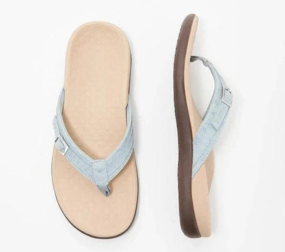 Women’s Flip-Flops – Orthopedic Support – Cushioned Sole – Adjustable Buckle Strap