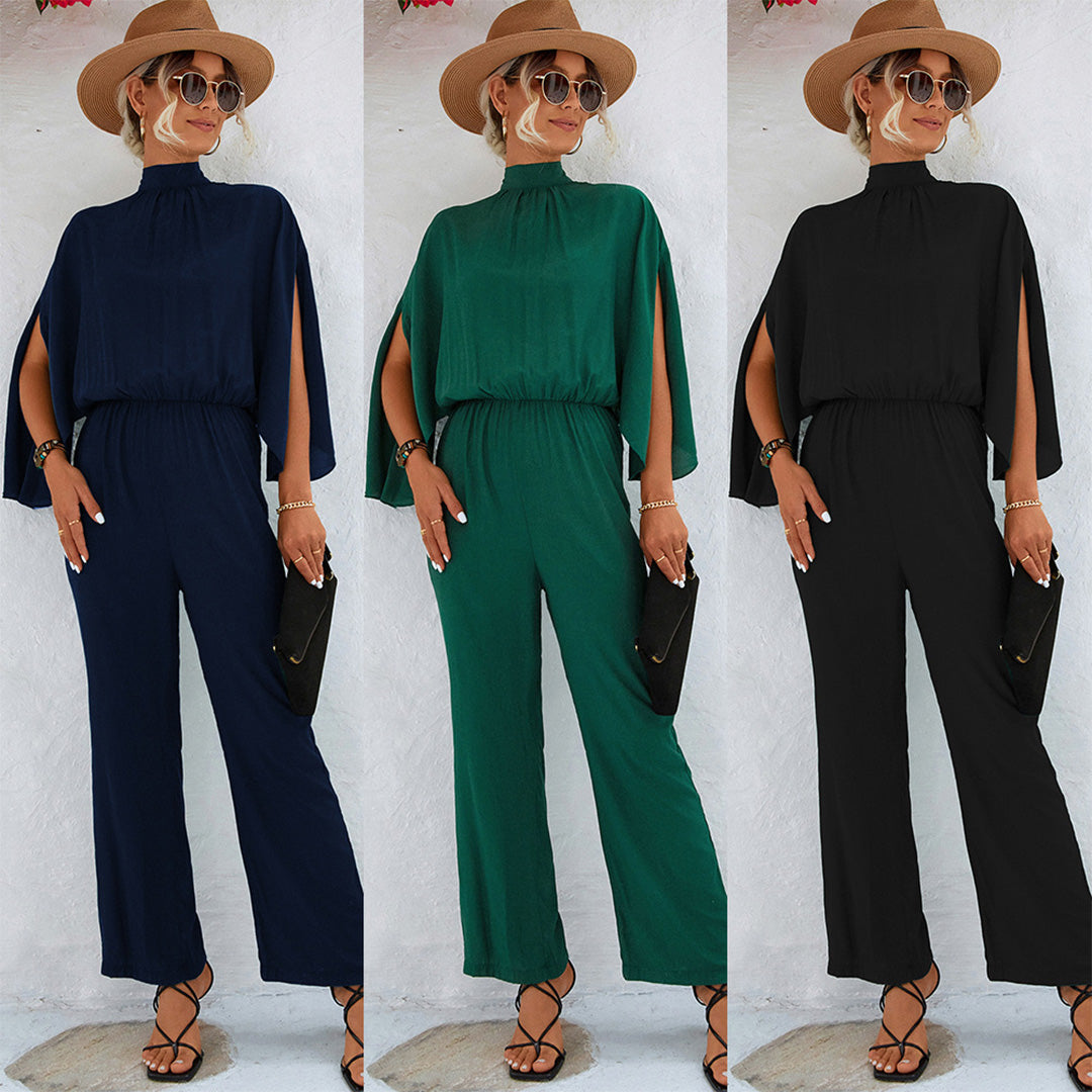 Women's elegant jumpsuit with loose bat sleeves