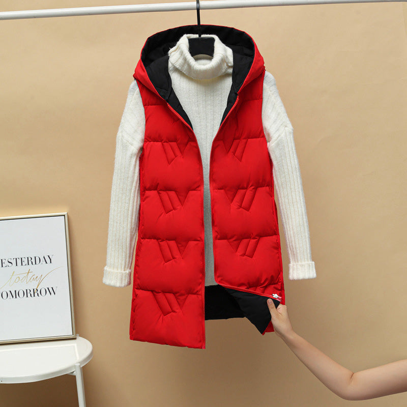 Women's thickened slim hooded cardigan