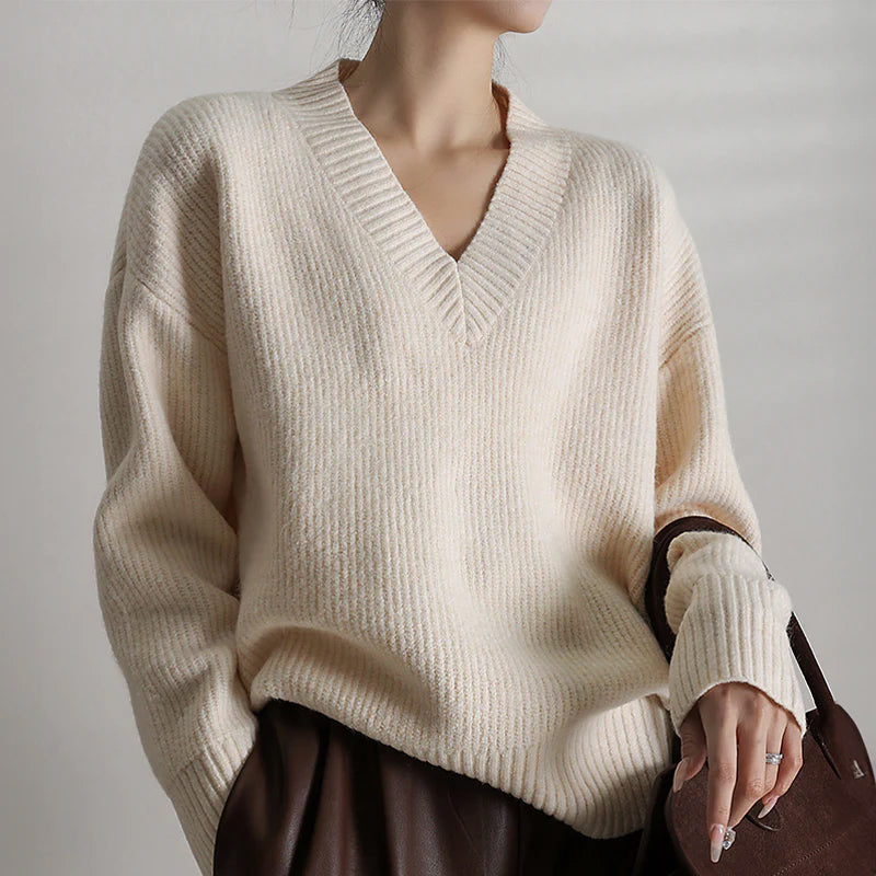Women's Oversized Turtleneck Sweater - Ribbed Knit - Long Sleeve - Relaxed Fit
