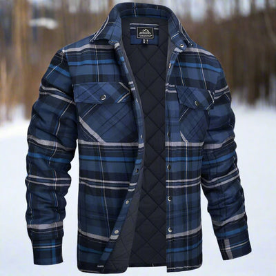 Men’s Shirt Jacket – Flannel Quilted – Relaxed Fit – Snap Front – Chest Pockets