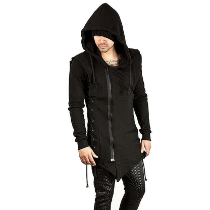 Gothic lace-up hoodie for men